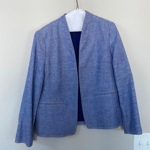 J. Crew Linen Going Out Blazer in Blue. Size 16